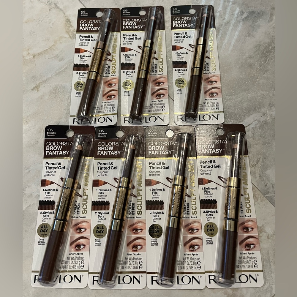 NEW! 7 Revlon Colorstay Brow Pencil & Tinted Gel- 105 Brunette